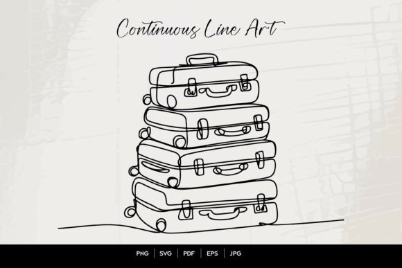 Continuous Line Stacked Suitcases Embroidery Review