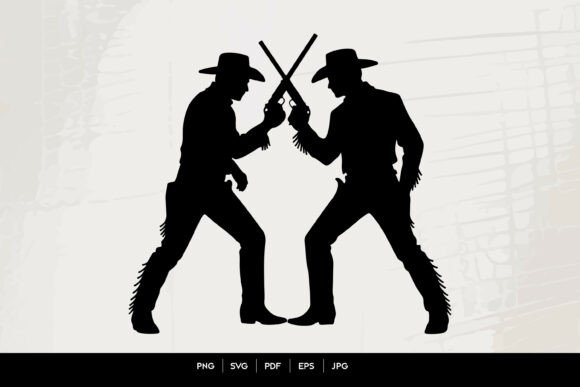 Cowboy Duel Silhouette Vector Review