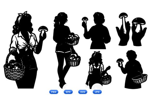 Forager Mushroom Woman Silhouettes Review