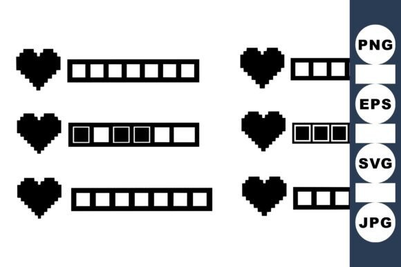 Pixel Heart Life Bar Icons Embroidery Review