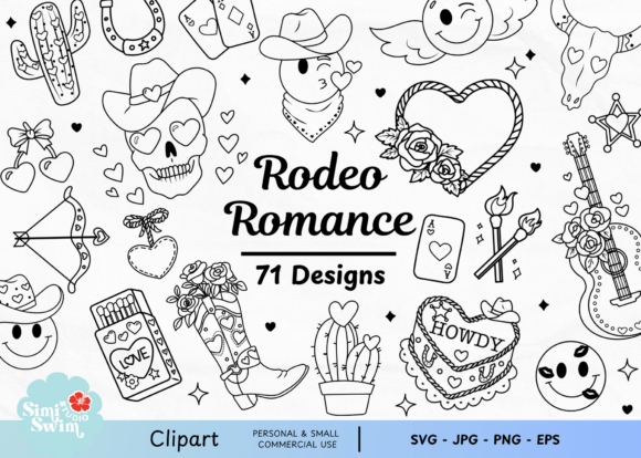 Rodeo Romance Clipart Bundle Western Review