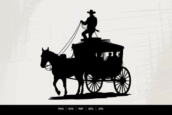 Vintage Cowboy Stagecoach Silhouette Embroidery Review