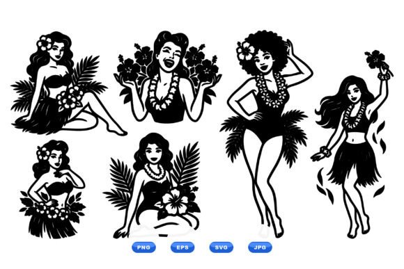Vintage Hula Girl Clipart Review